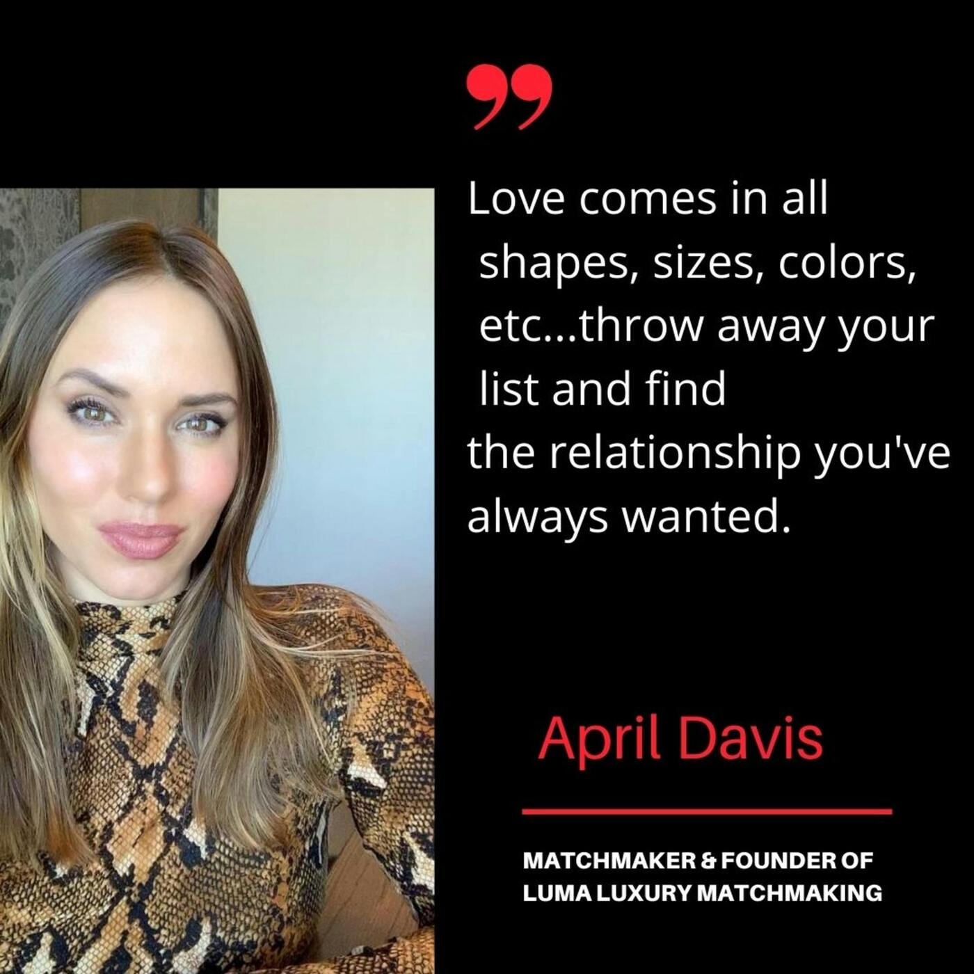 RECURRING GUEST EXPERT APRIL DAVIS