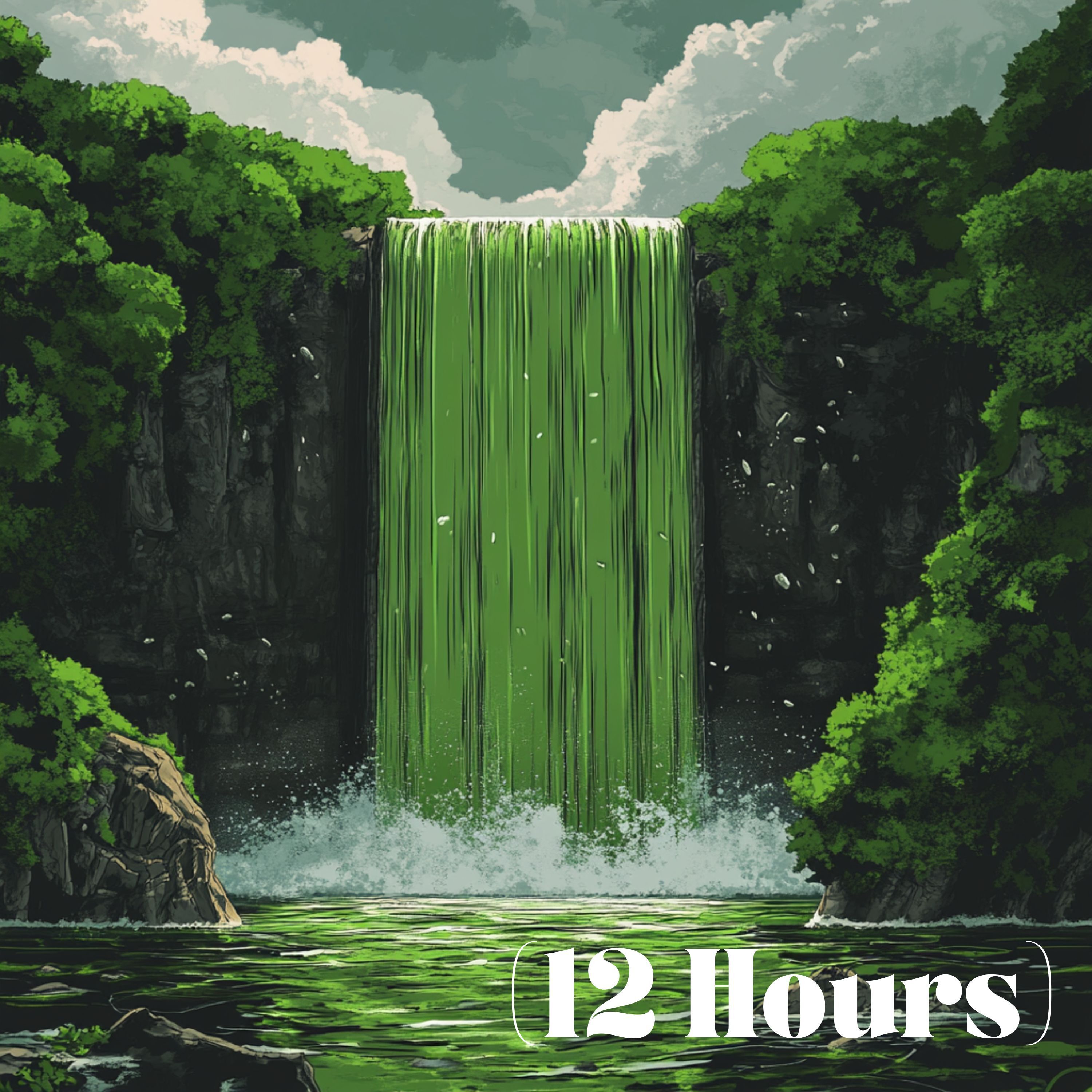 Green Noise Waterfall | Sleep Sound (12 Hours)