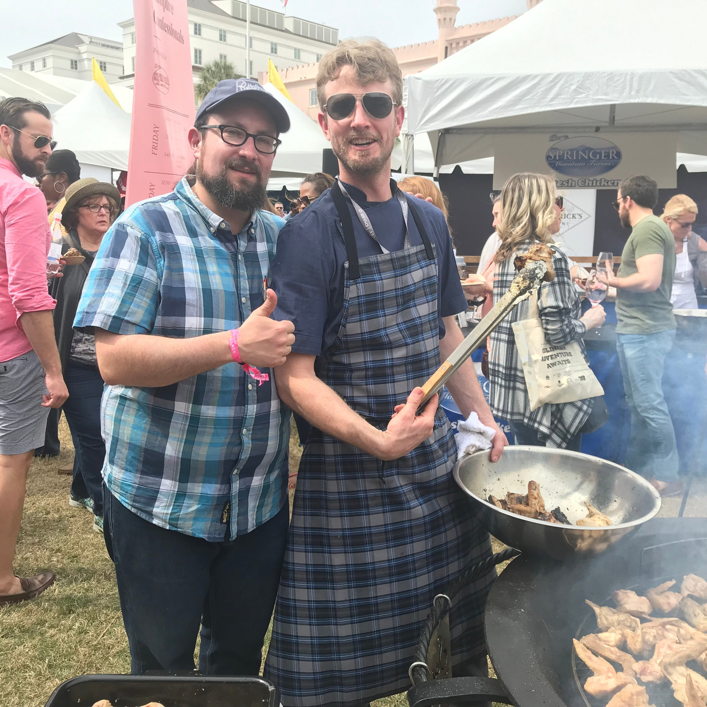 Drew McDonald’s Hot Sorghum Glazed Chicken Wings at Charleston Wine + Food