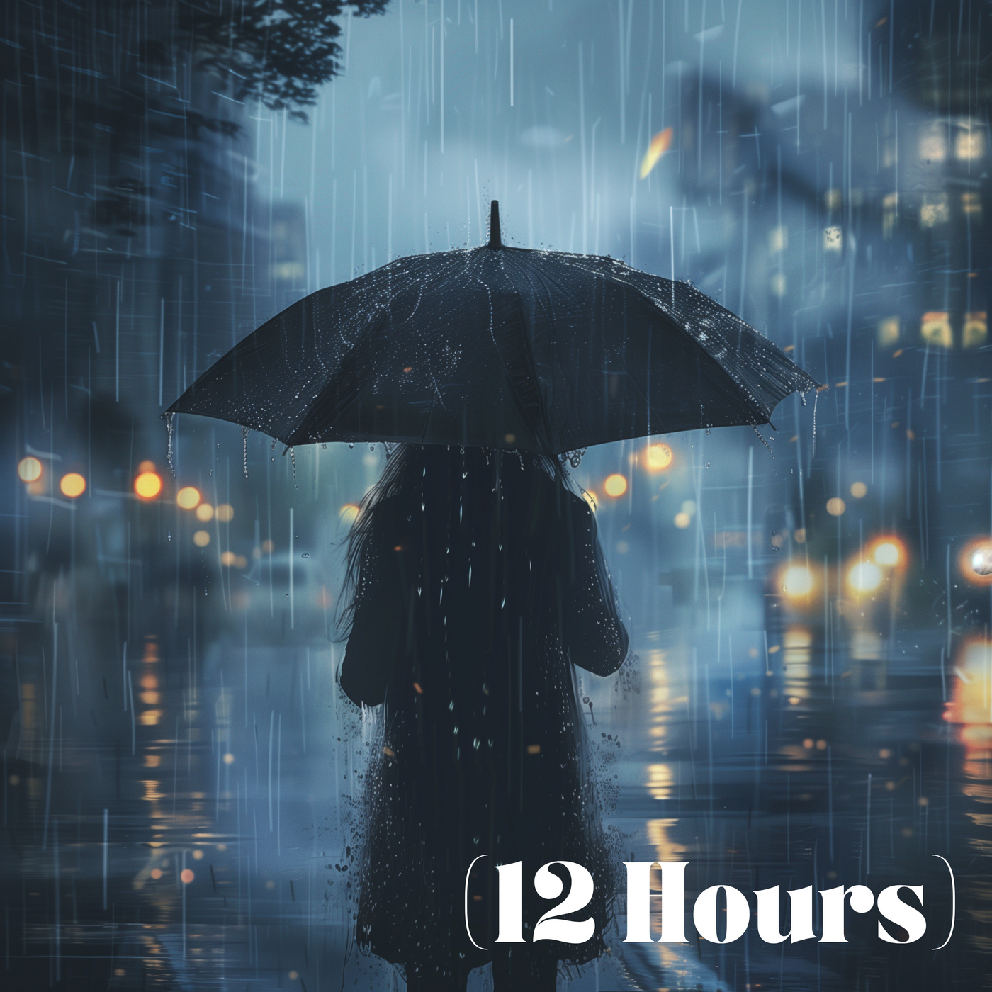 Under Umbrella in Thunderstorm | Sleep Sound (12 Hours)