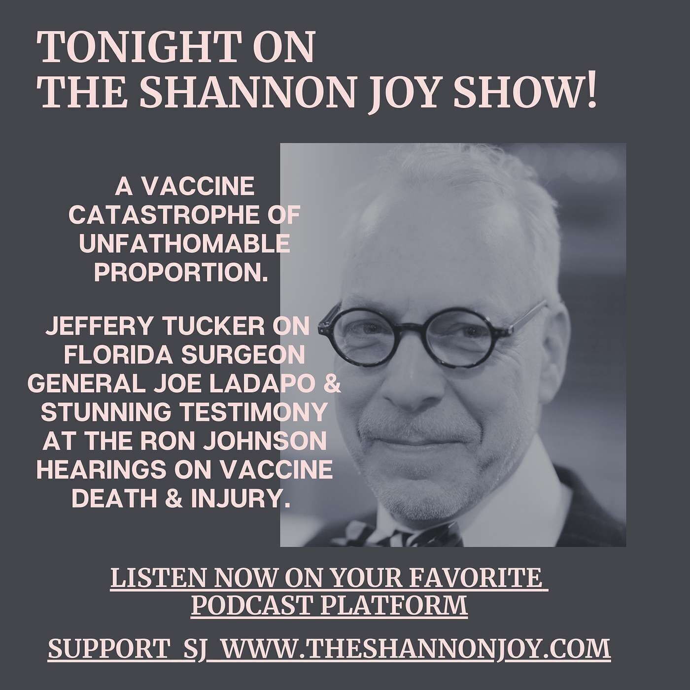Thursday, December 8 - A Vaccine Catastrophe Of Unfathomable Proportion. Jeffery Tucker On His Recent Event With Florida Surgeon General Jos