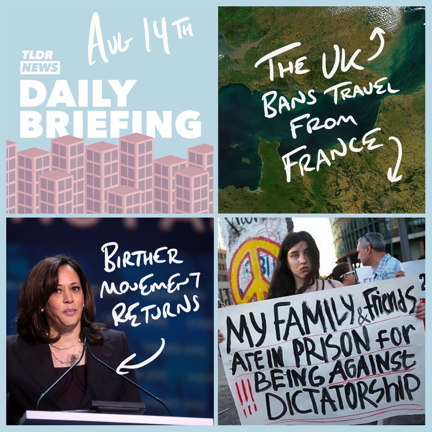 Aug 14: Trump Cancel's Kamala, Britain Bans French Travel & Torture in Belarus