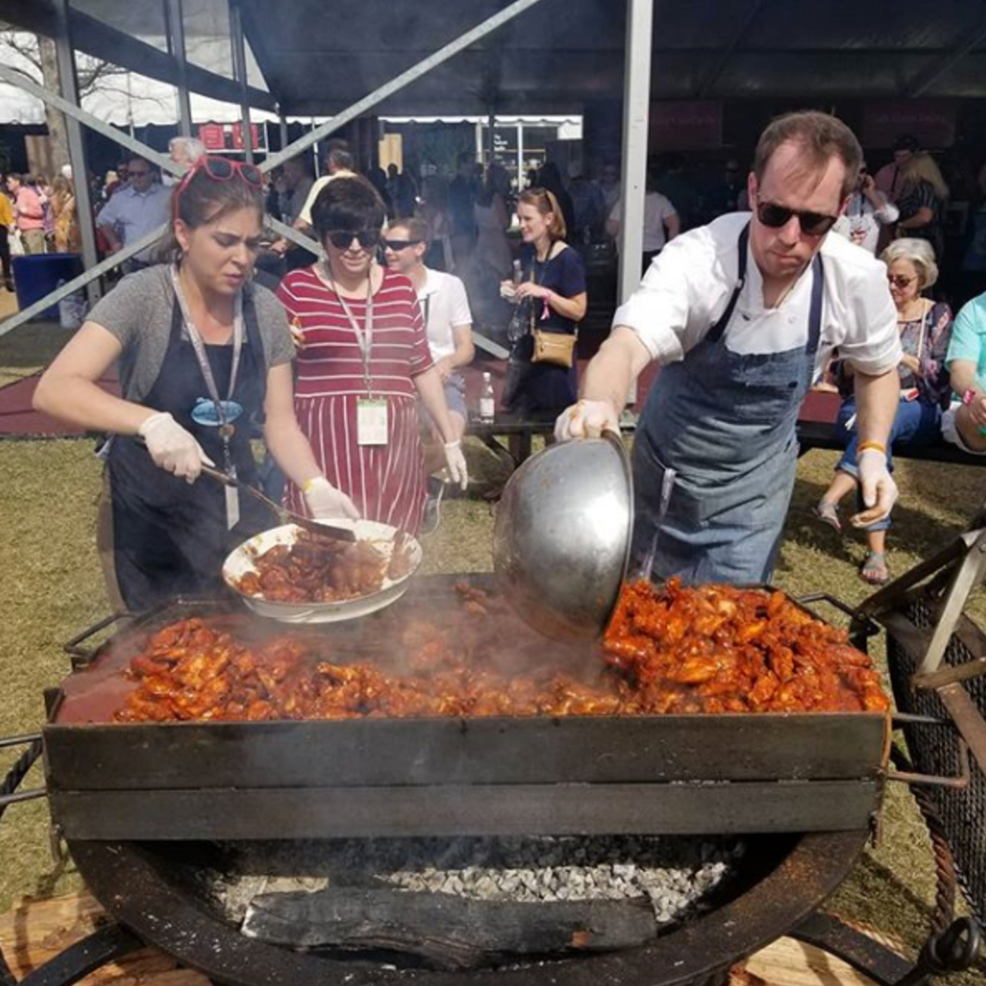 Thomas Marlow Makes Hot Smoked Carolina Chicken Wings at Charleston Wine + Food