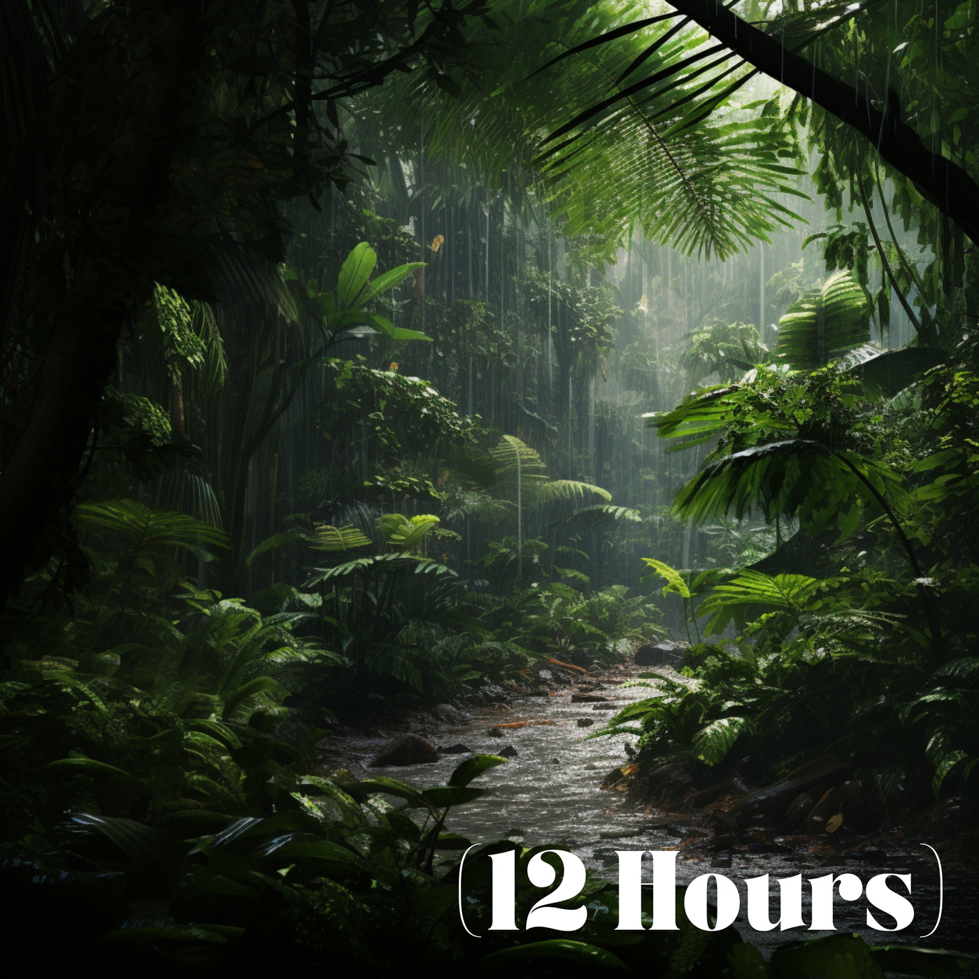 Green Noise & Heavy Rainforest Ambience | Sleep Sound (12 Hours)