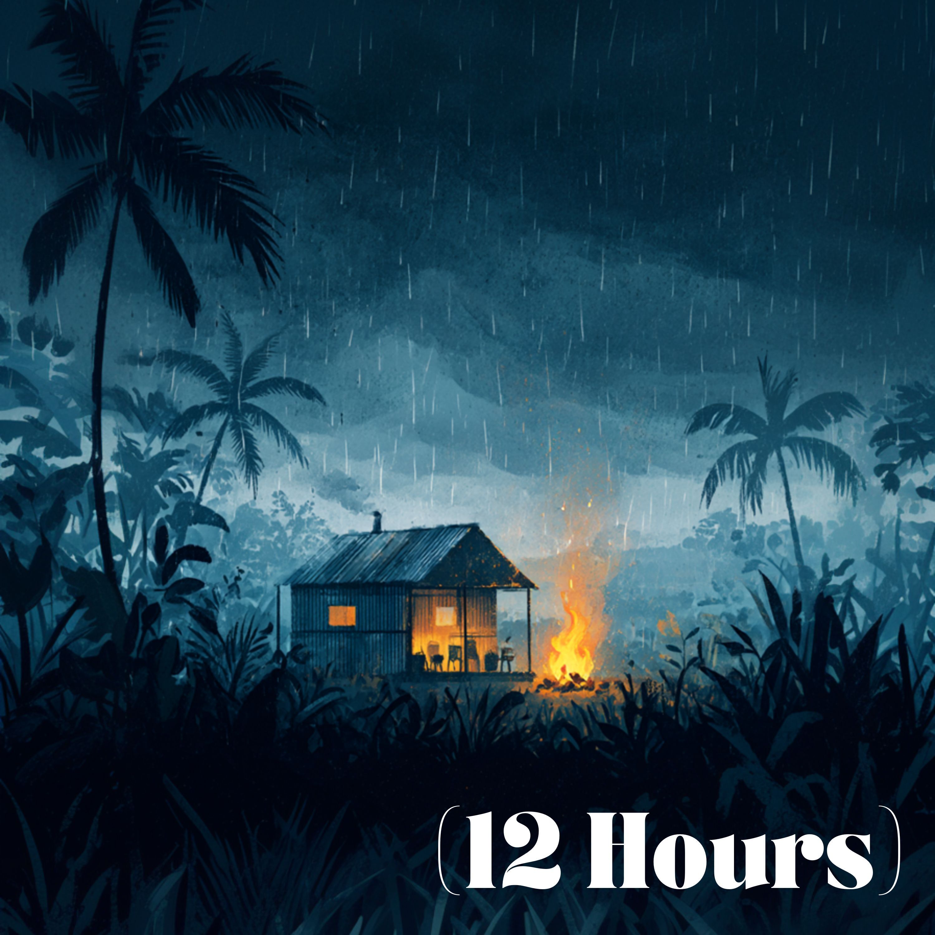 Campfire Shelter in a Tropical Rainstorm | Sleep Sound (12 Hours)
