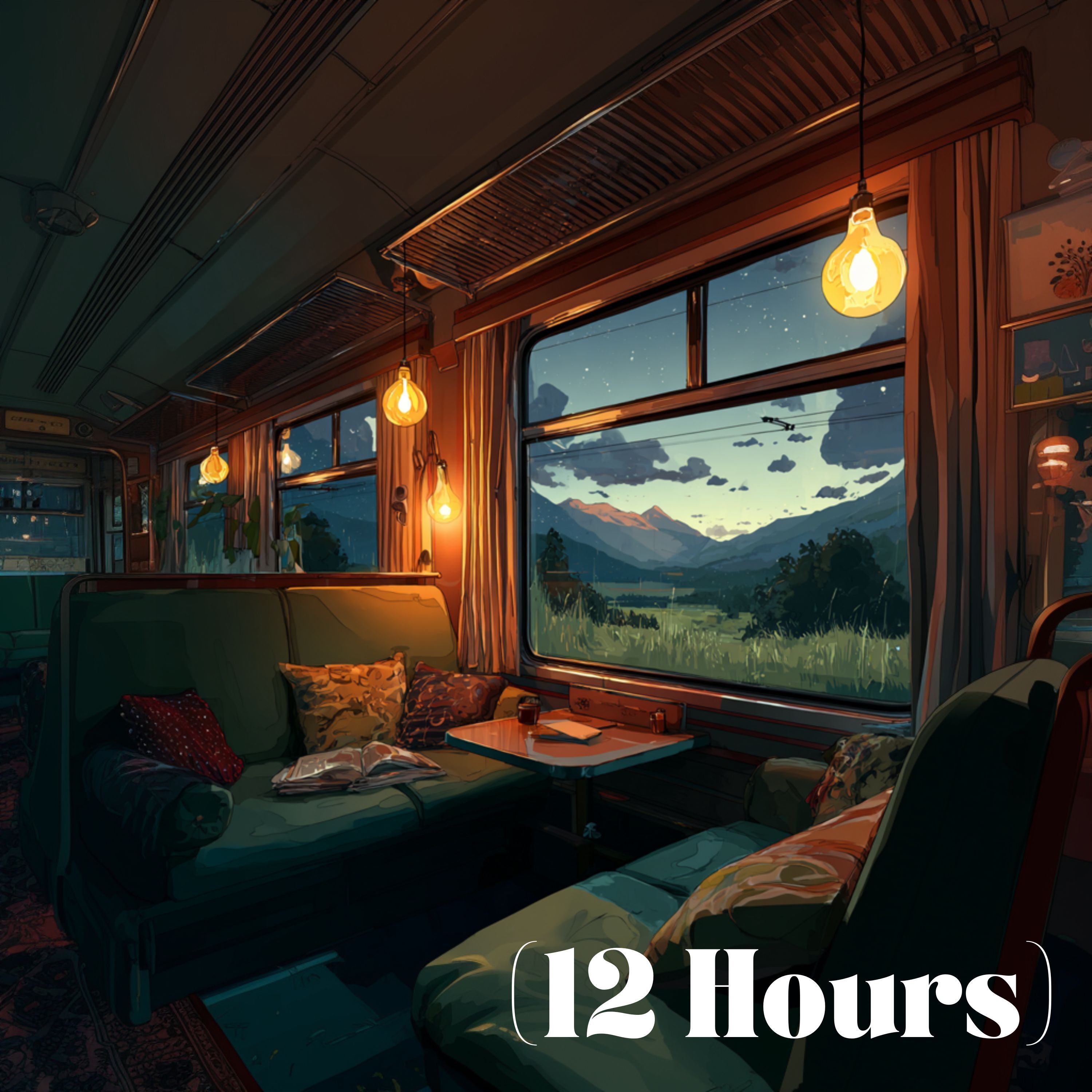 Sleepy Train Ride with Smooth White Noise Ambience | Sleep Sound (12 Hours)