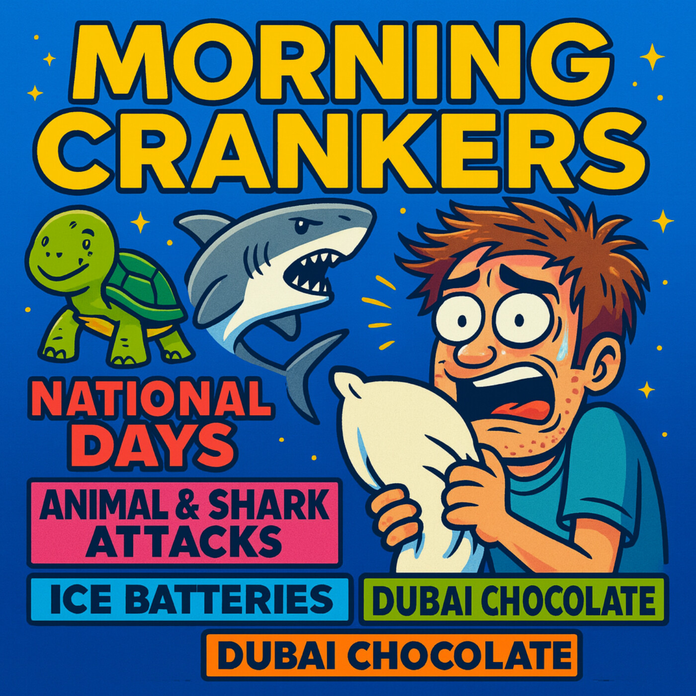 "When Nature Bites Back: Sharks, Squirrels, and Science Queens – Morning Crankers Laugh Through October 10th" episode artwork