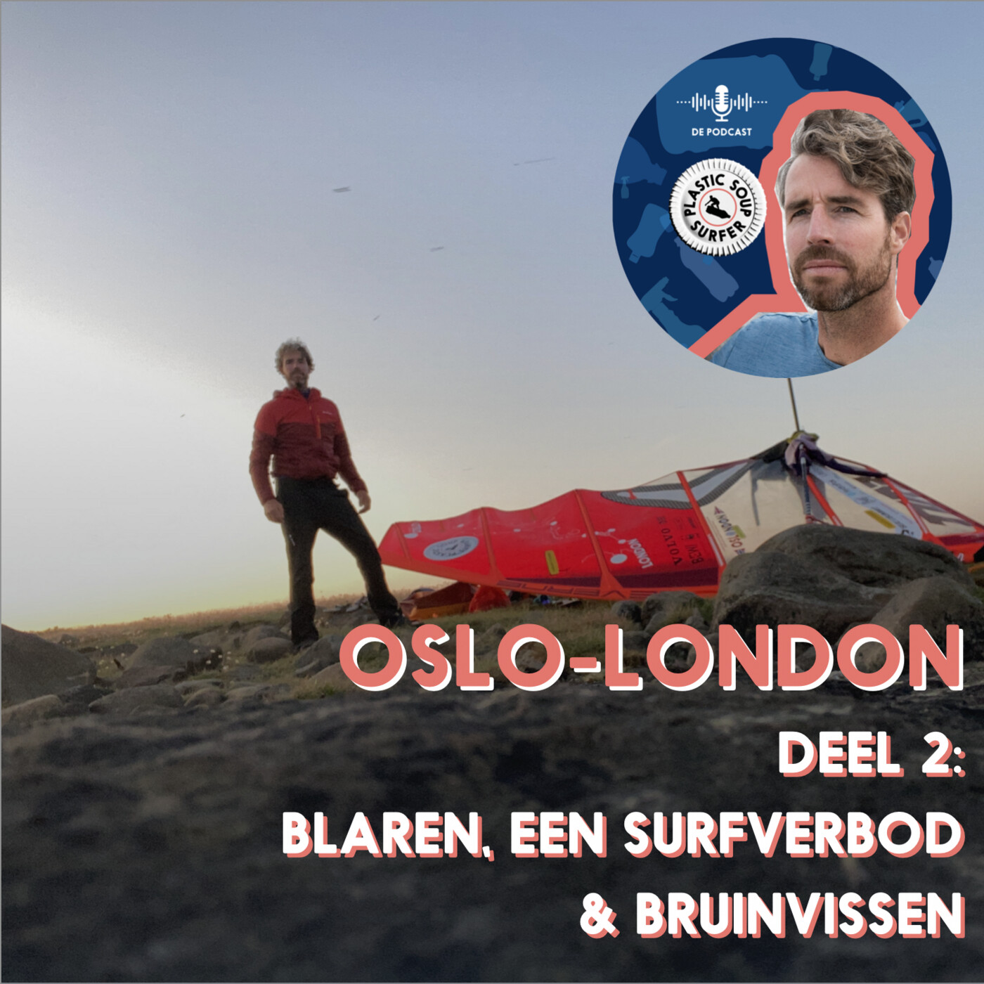 Windsurfen van Oslo naar London |1800 km | blaren,  surfverbod en bruinvissen #19