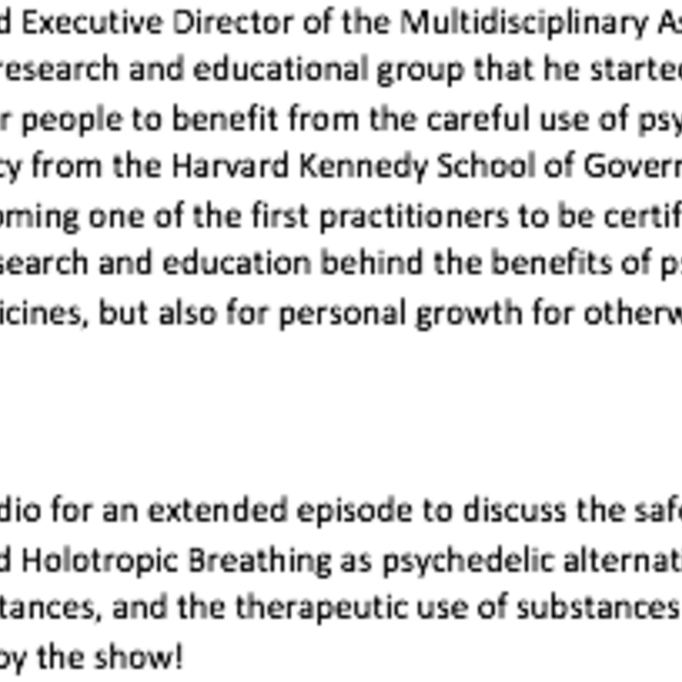 Rick Doblin: Psychedelic Healing with Marijuana, MDMA, Psilocybin, & Ayahuasca  - #200