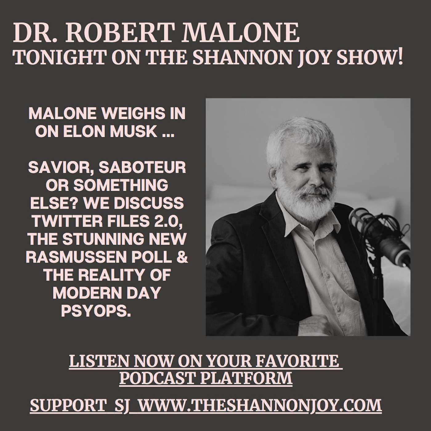 Monday December 12 - Dr. Robert Malone Weighs In On Elon Musk ... Savior, Saboteur or Something Else? We Discuss Twitter Files 2.0, The Stun