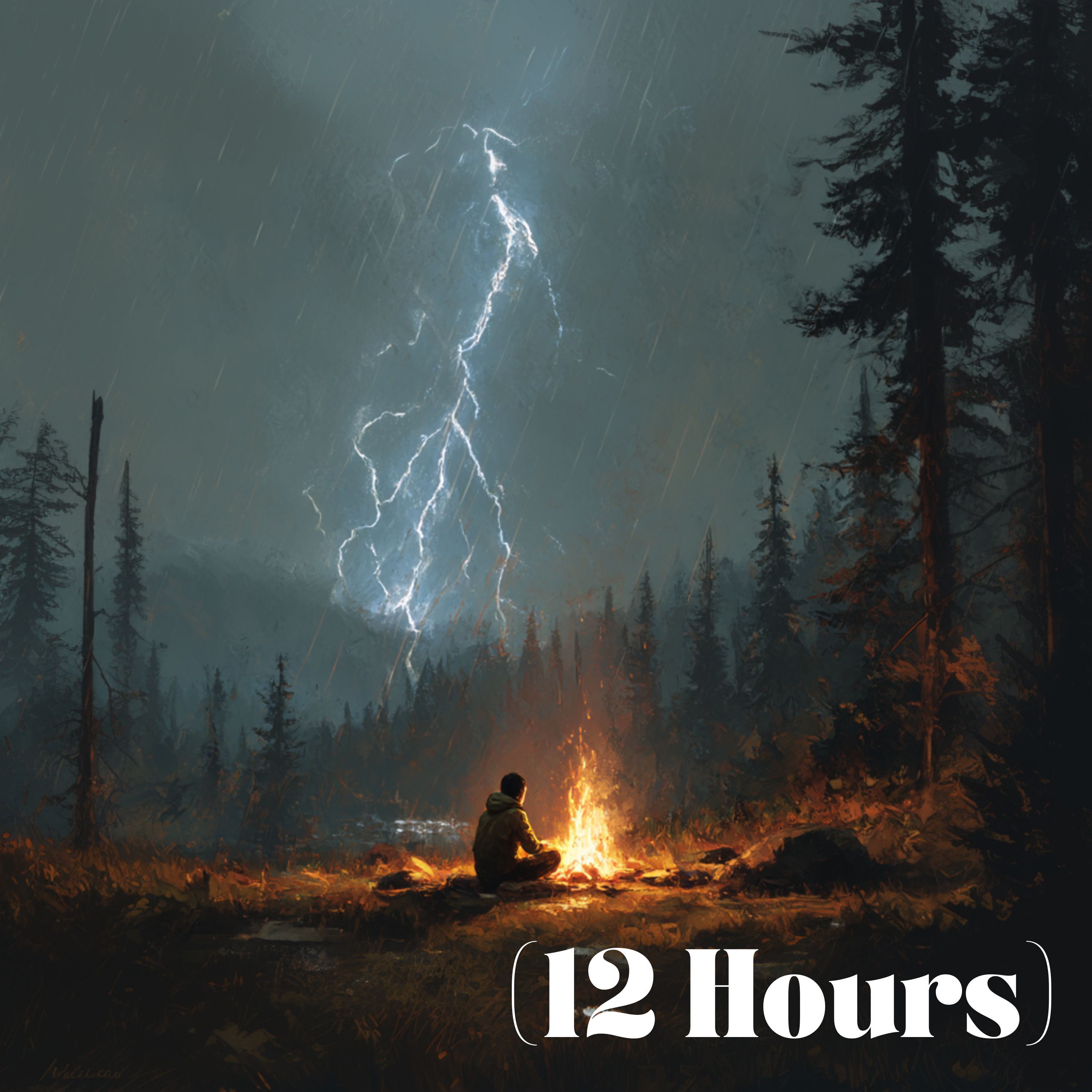 Brown Noise Thunderstorm over a Campfire | Sleep Sound (12 Hours)