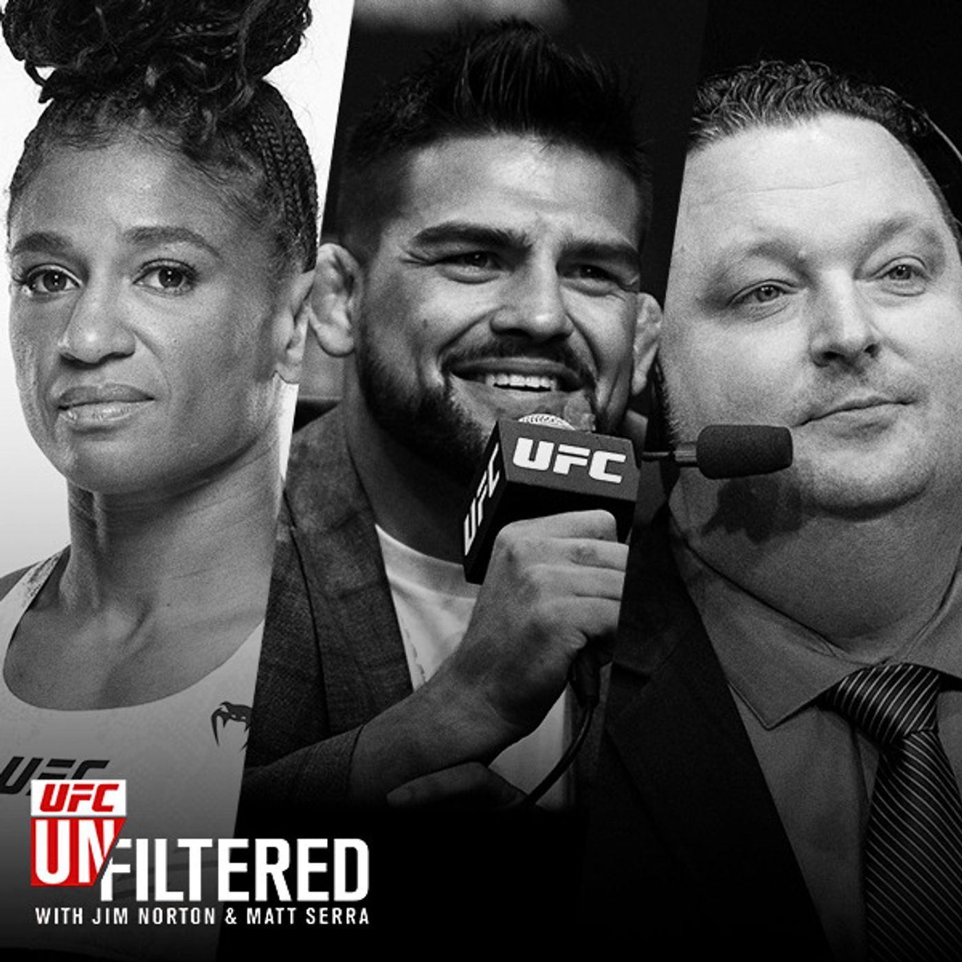 Angela Hill, Kelvin Gastelum, guest co-host John Morgan