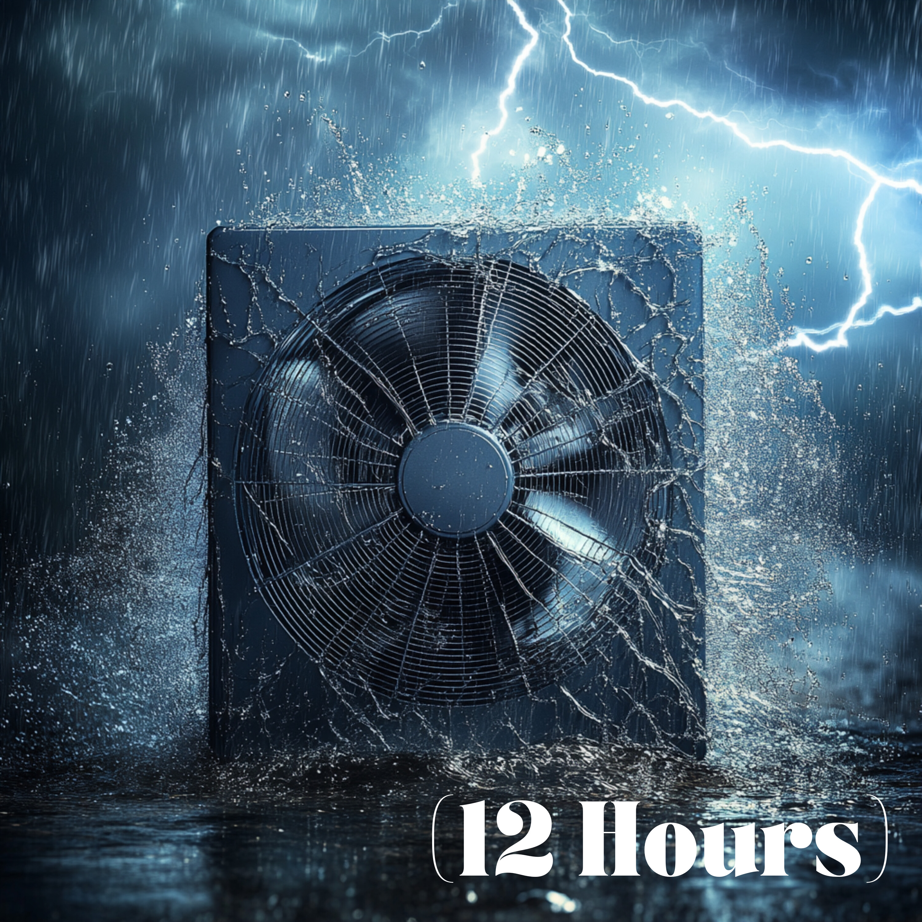 Box Fan Running in Rain & Thunderstorm | Sleep Sound (12 Hours)
