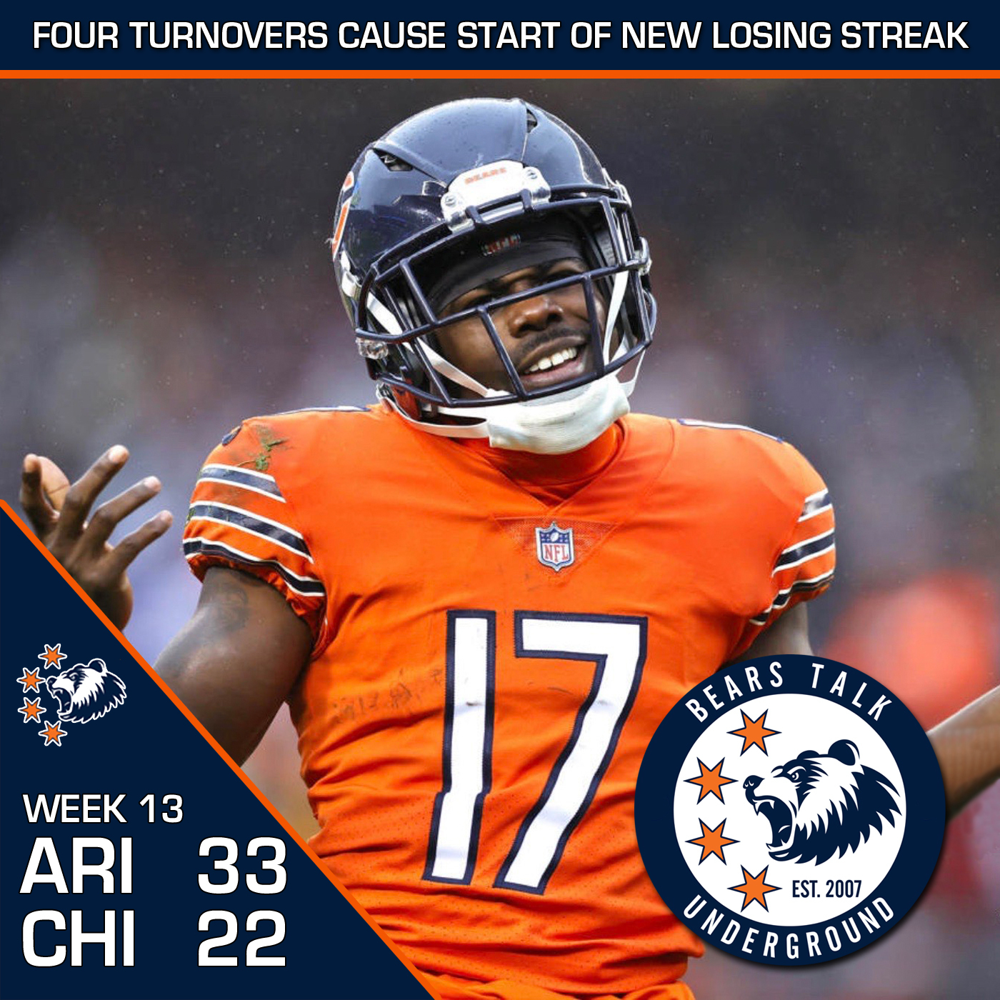 Week Thirteen Review - Turnovers Kill the Bears, Start New Losing Streak vs AZ episode artwork
