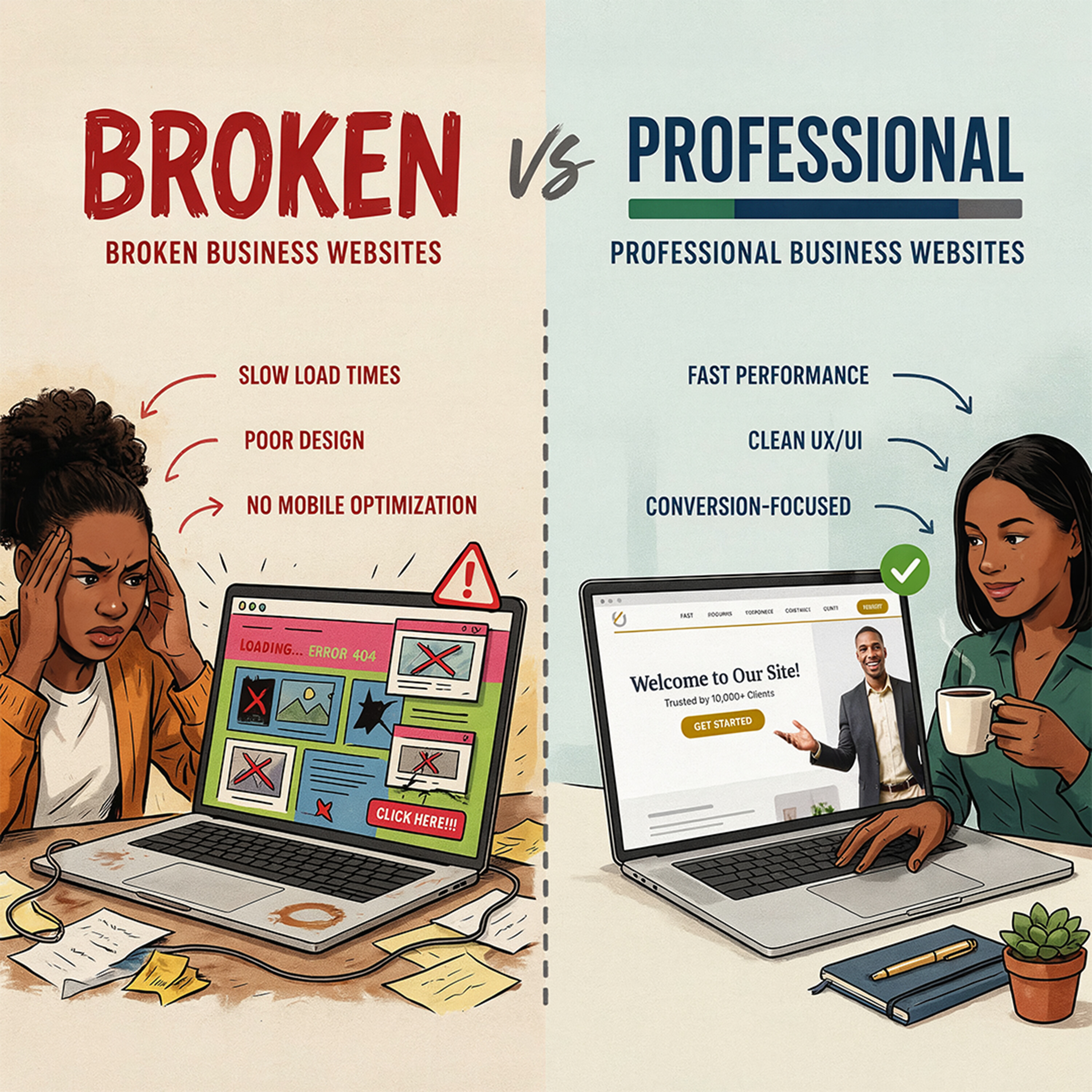 Broken Business Websites vs Professional Business Websites: What Does Every Business Owner Need to Know? Broken Business Websites vs Professional Business Websites: What Does Every Business Owner Need to Know?