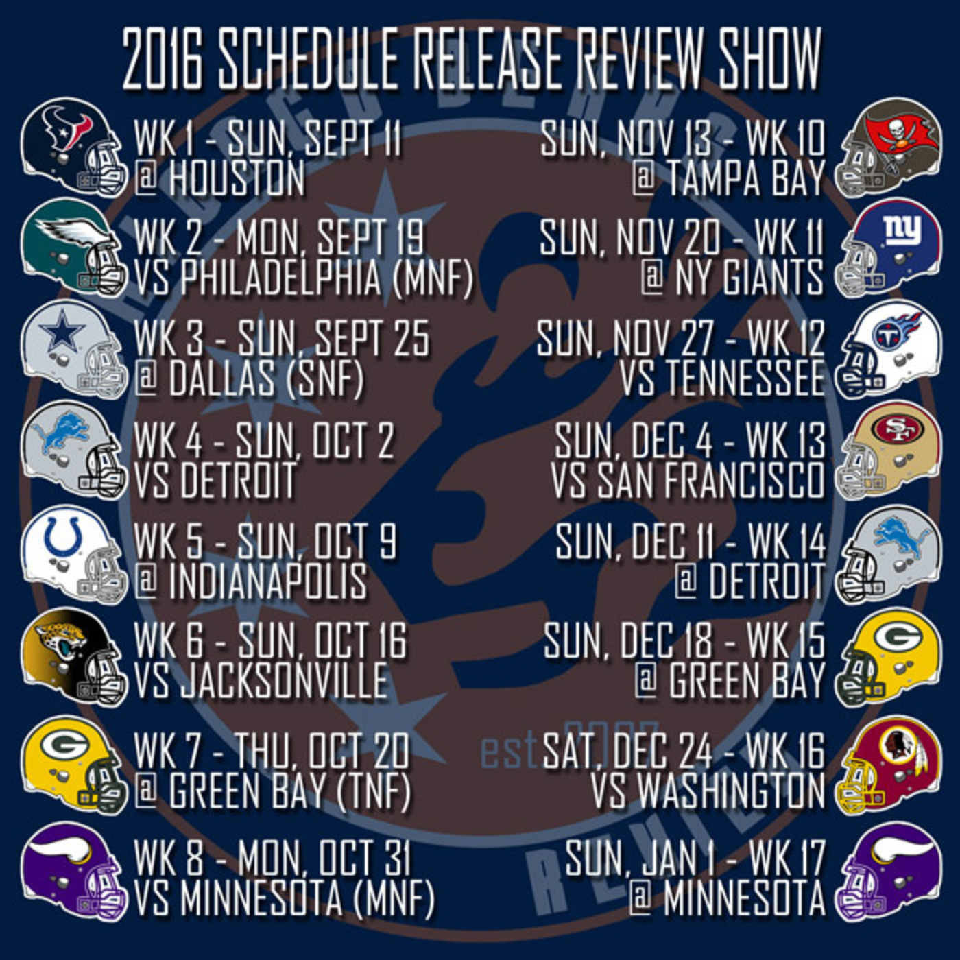 2016 Off-Season Episode #4 - NFL Schedule Release Show episode artwork
