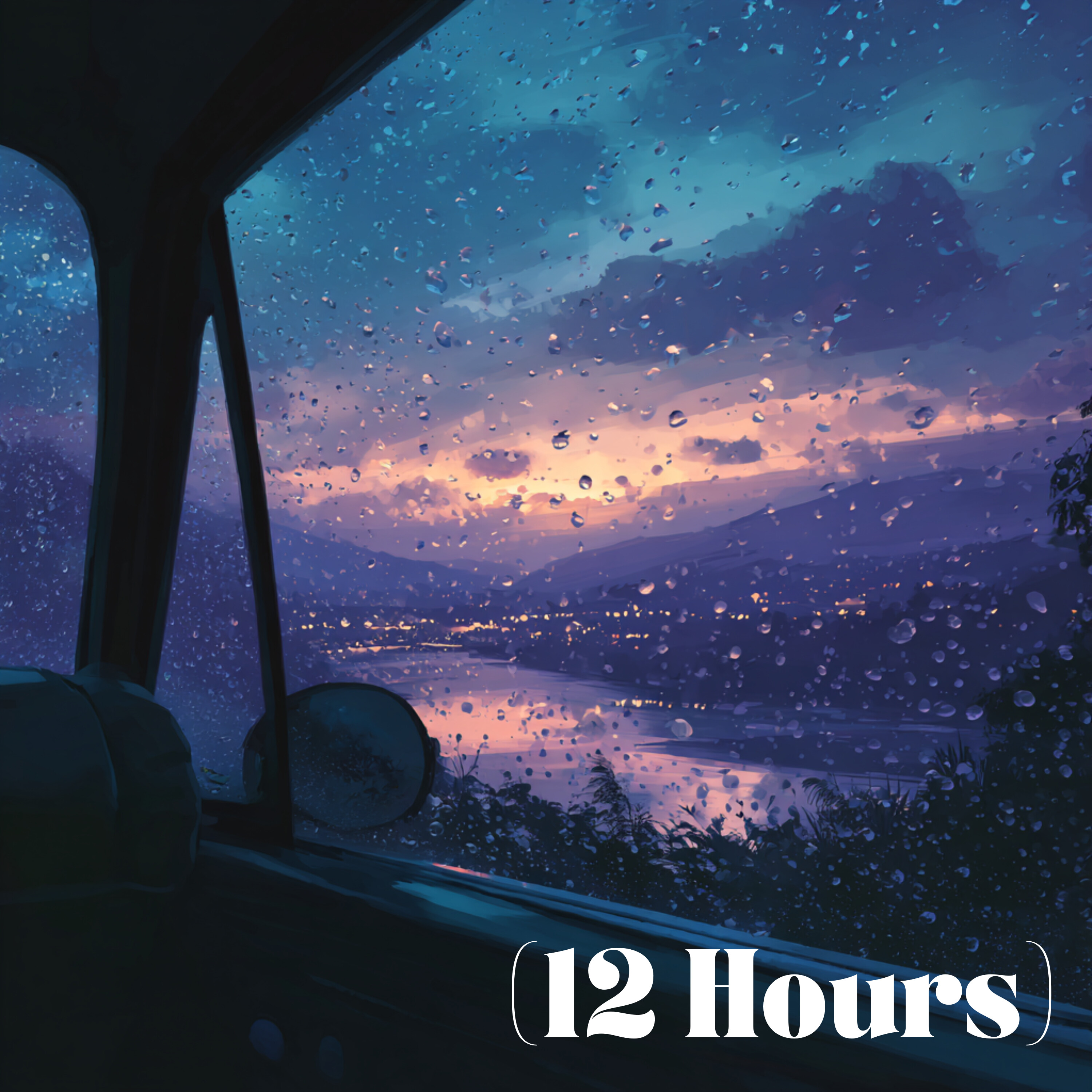Rainy Drive (No Windshield Wipers Running) | Sleep Sound (12 Hours)