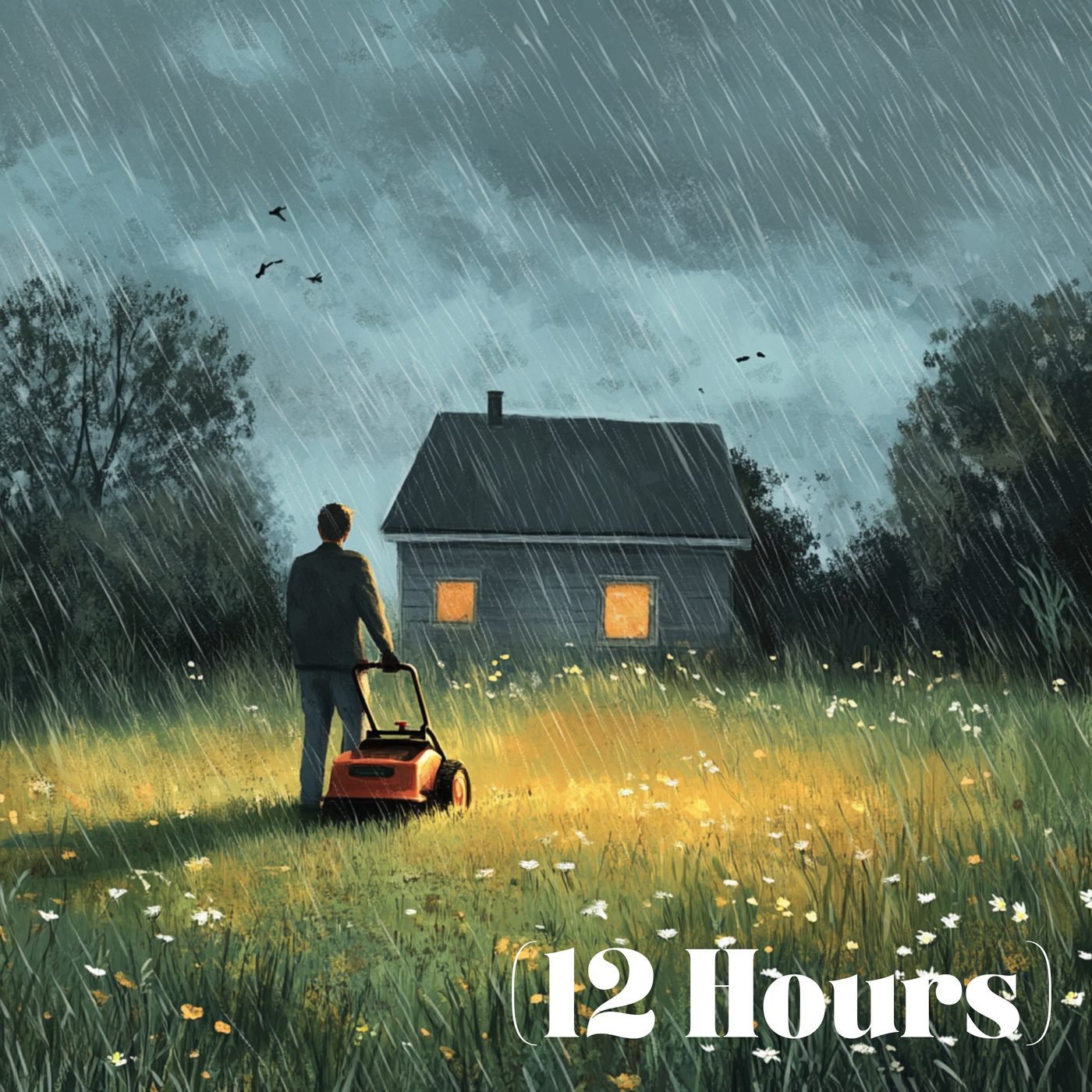 Lawn Mower Running in Rain | Sleep Sound (12 Hours)