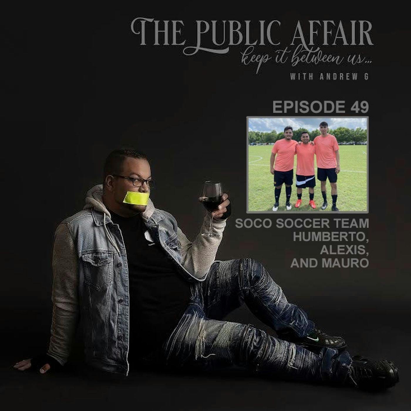 Humberto Cruz, Alexis Arranaga, and Mauro Maldonado from the SoCo Soccer Team episode artwork