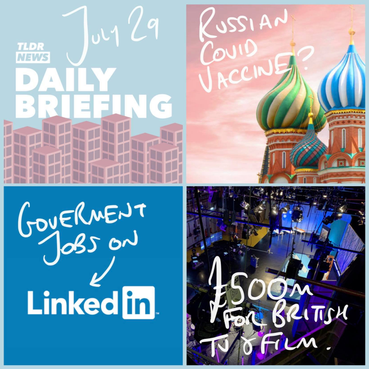 cover of episode July 29: Russian Vaccine Almost Ready, Government Jobs on LinkedIn & £500 Million for UK TV & Film