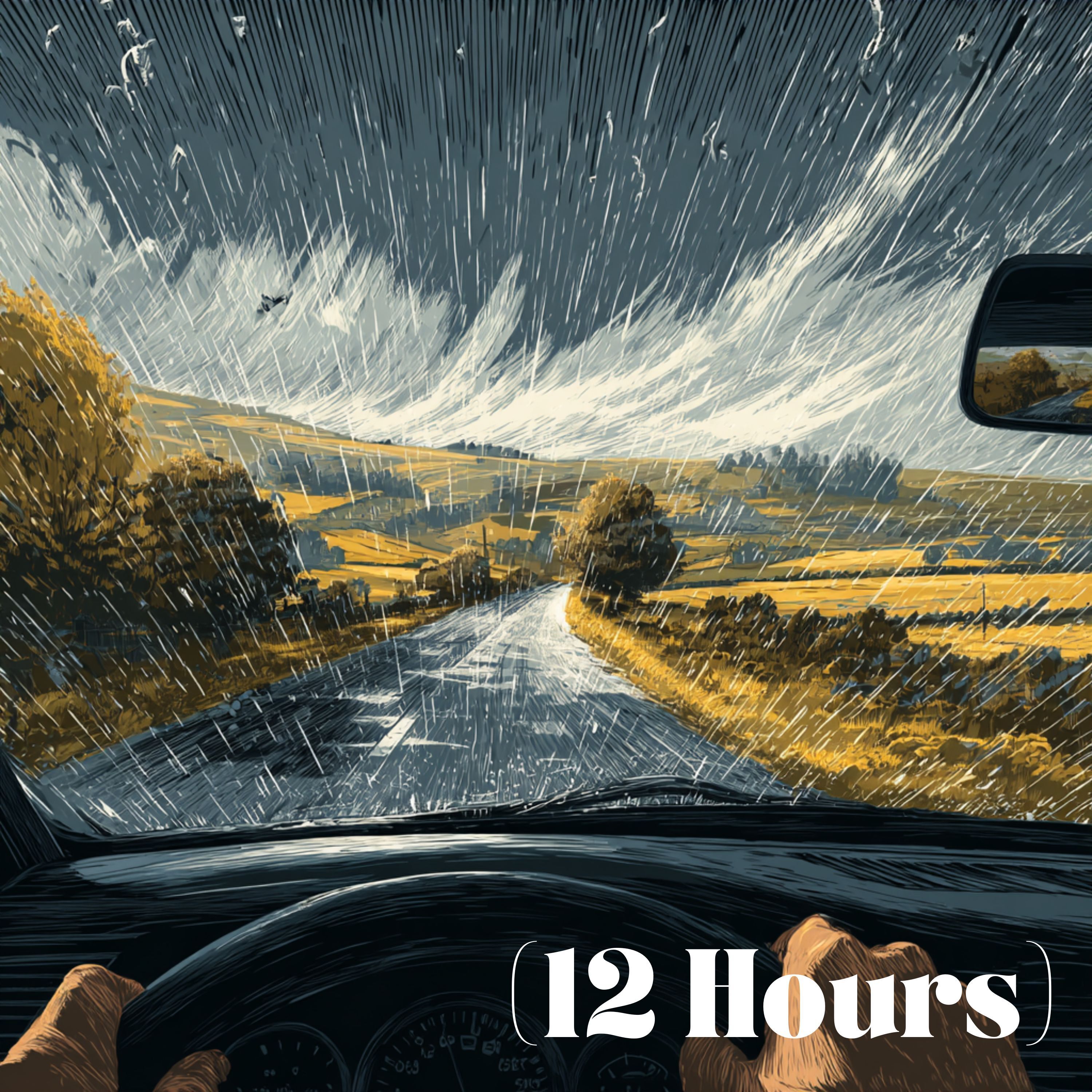 Driving in the Rain with Windshield Wipers Running | Sleep Sound (12 Hours)